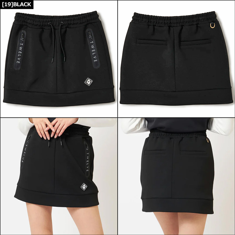 V12 クーポン有 ゴルフ スカート LOGO ZIP SKIRT V122221-SK07
