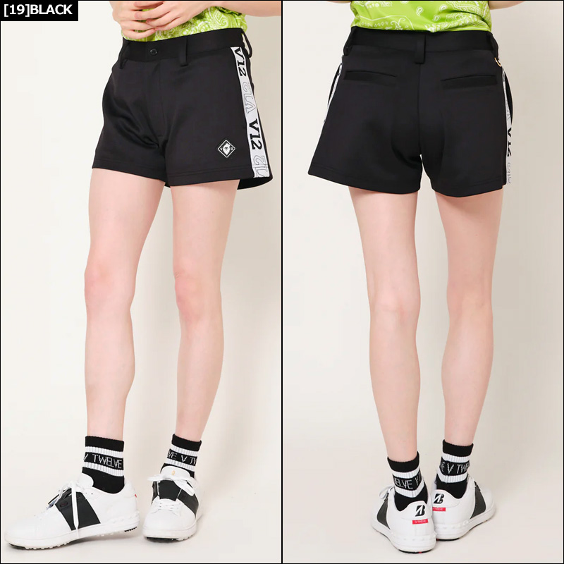 V12 ゴルフ レディース ショートパンツ SIDE TAPE SHORTS