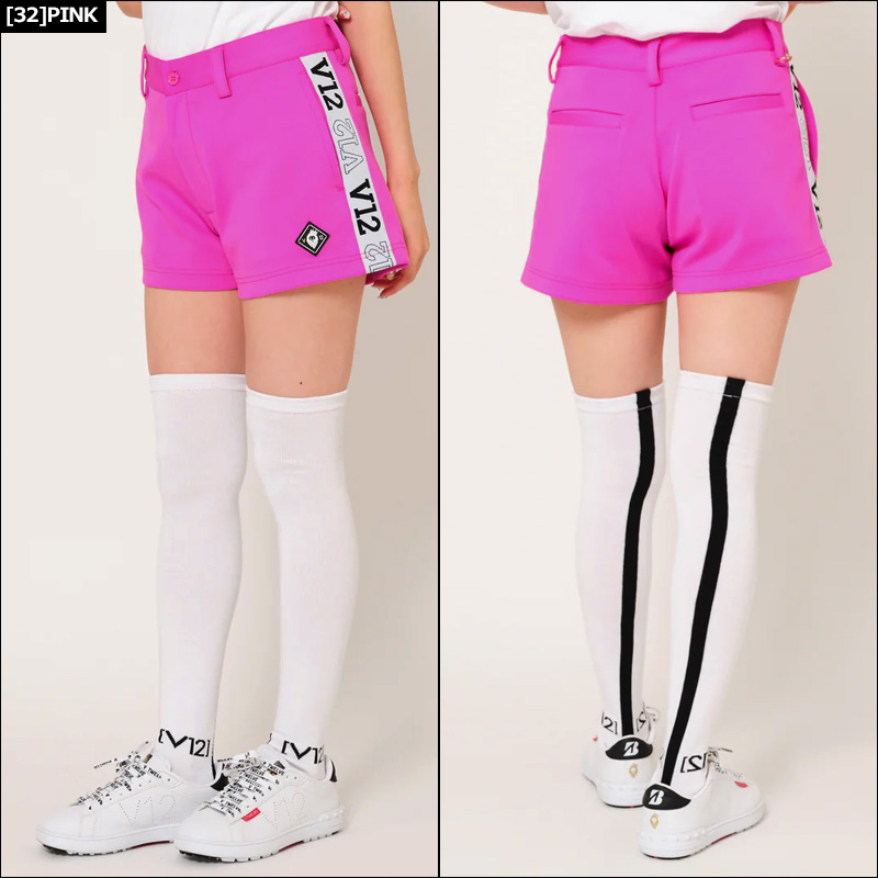 V12 ゴルフ レディース ショートパンツ SIDE TAPE SHORTS