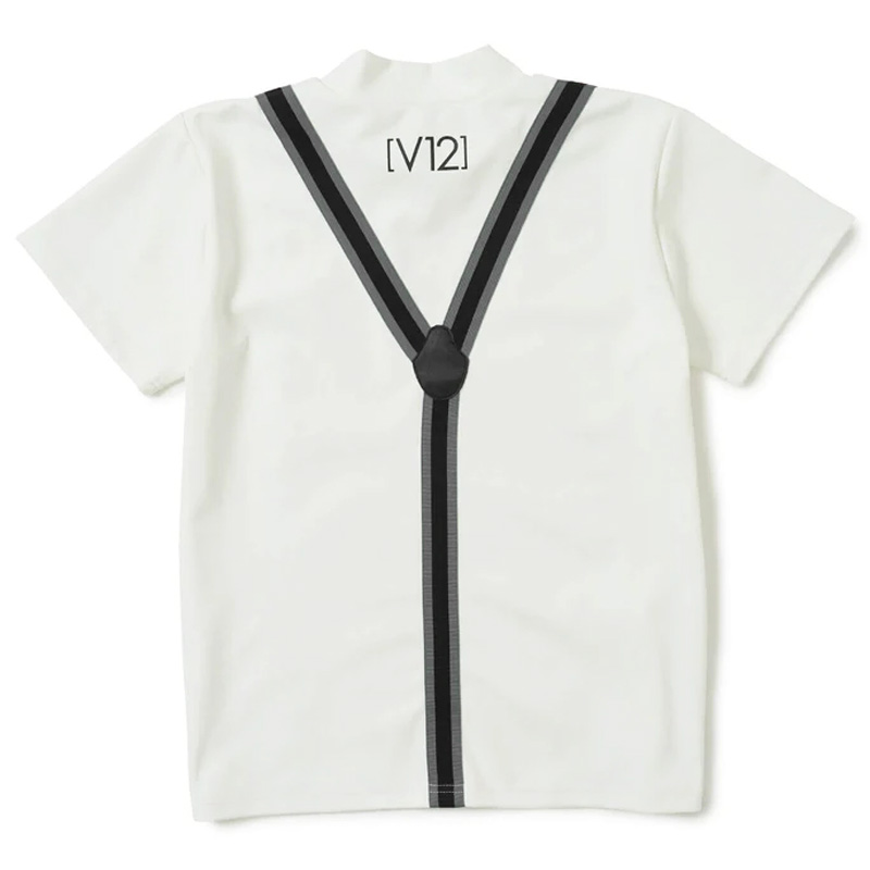 V12 ゴルフ 半袖シャツ　モックネック　レディースS V12 ゴルフ レディース 半袖 モックネック シャツ LX ALL LETTER