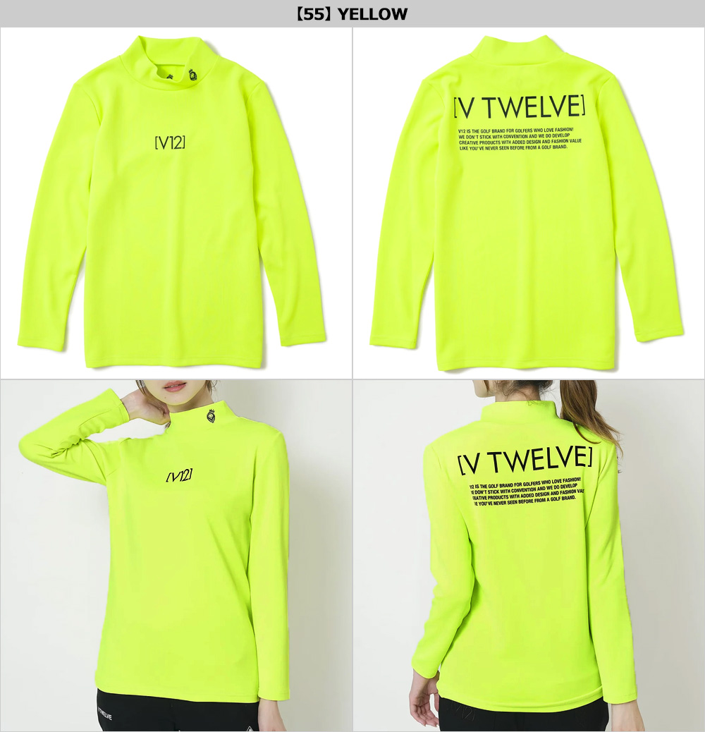 V12（ヴィ・トゥエルヴ） ゴルフ レディース モックネック 長袖 シャツ