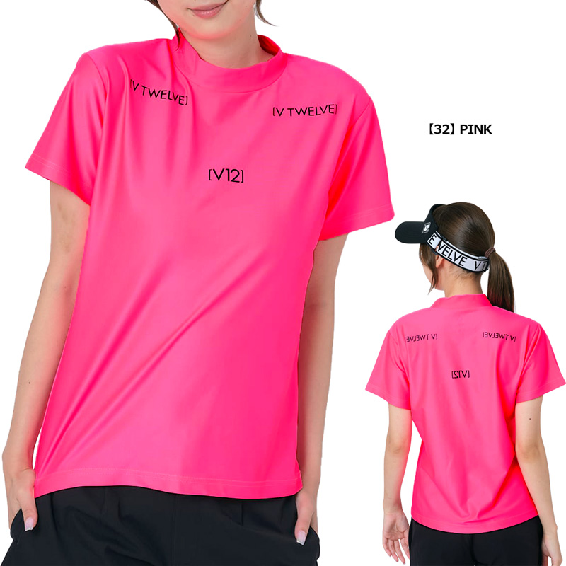 V12（ヴィ・トゥエルヴ） ゴルフ レディース 吸水速乾 半袖 モック