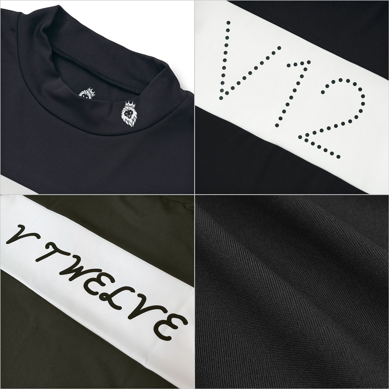 V12（ヴィ・トゥエルヴ） ゴルフ メンズ 吸水速乾 半袖 モックネック