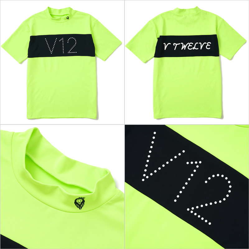 V12（ヴィ・トゥエルヴ） ゴルフ メンズ 吸水速乾 半袖 モックネック