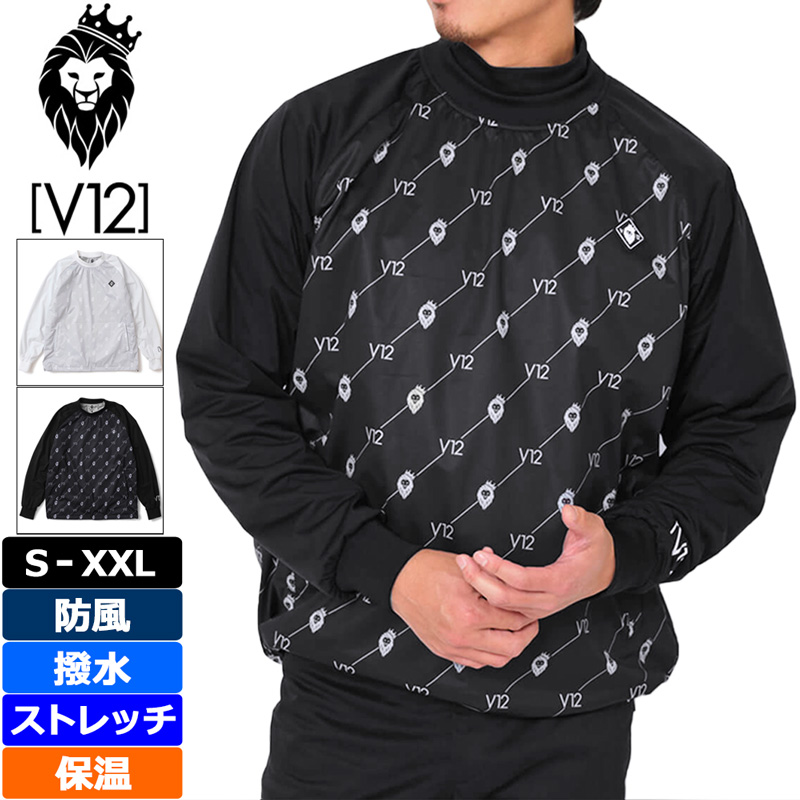 V12 ゴルフ 2024 メンズ プルオーバー ジャケット 軽量 撥水 防風 