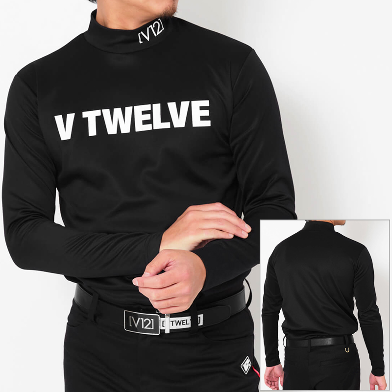 V12（ヴィ・トゥエルヴ） ゴルフ メンズ ストレッチ 長袖 モックネック
