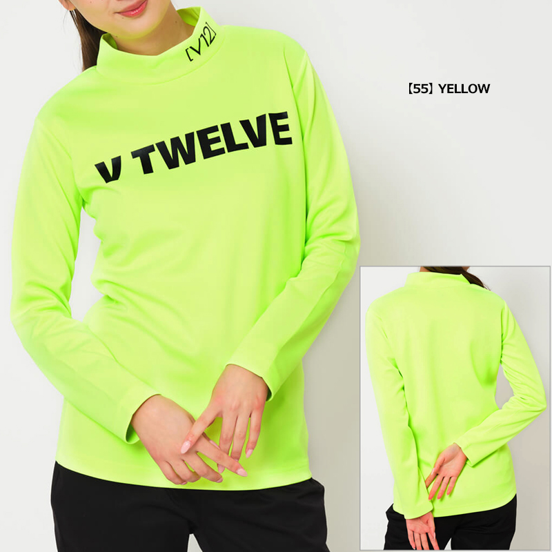 V12（ヴィ・トゥエルヴ） ゴルフ レディース ストレッチ 長袖 モック