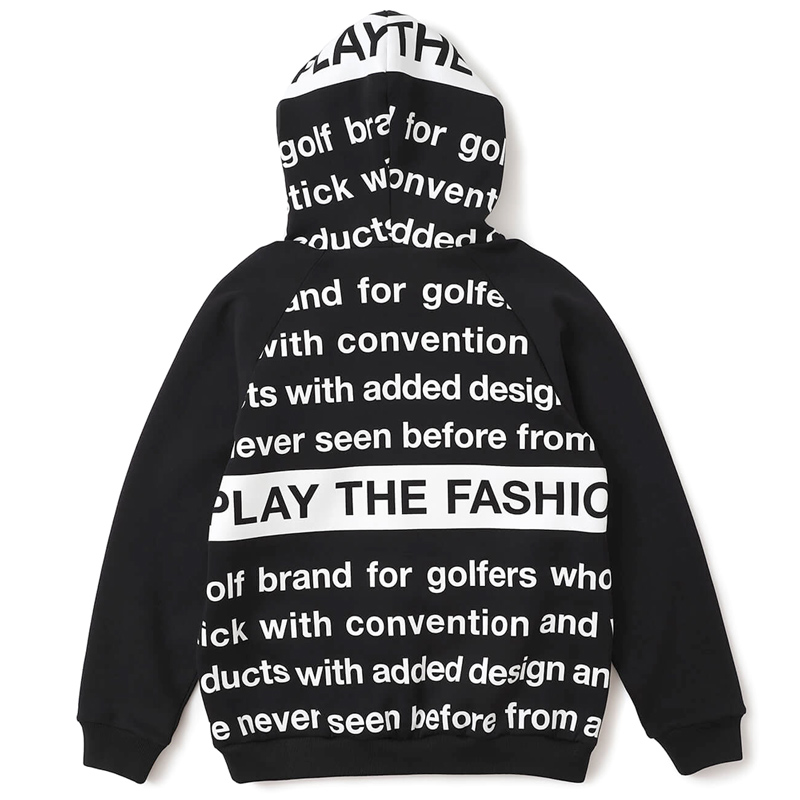 V12ヴィトゥエルヴ パーカー 黒×白 バックロゴ 裏起毛 ゴルフウェア V12 V12（ヴィ・トゥエルヴ） ゴルフ 2025 メンズ 長袖 パーカー