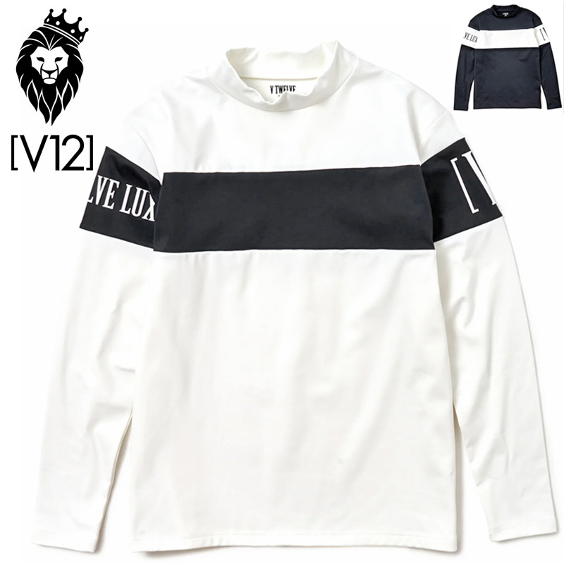 v12 ヴィトゥエルヴ　モックネック V12 ゴルフ メンズ 半袖 モックネック シャツ RIB SLEEVE STAR