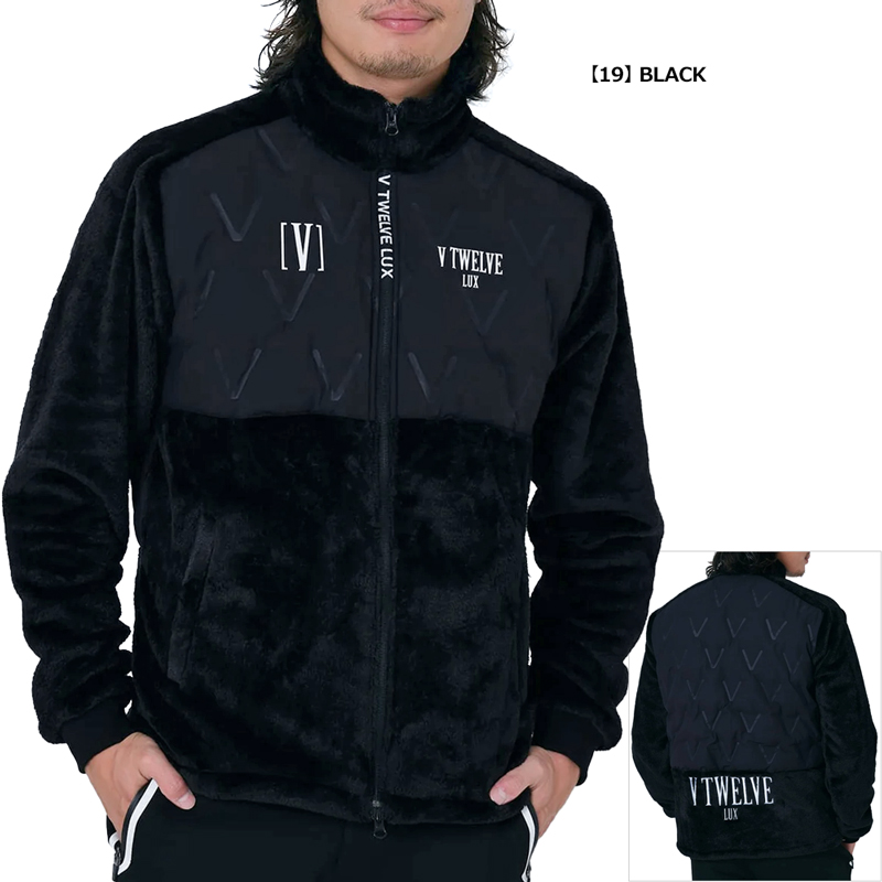 V12 VTWELVE ブラック 裏起毛 ジャケット M V12 VTWELVE ブラック 裏起毛 ジャケット M V12 ゴルフ メンズ