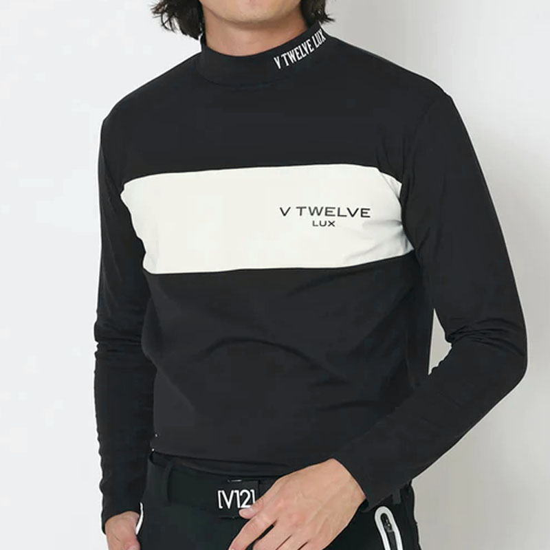 V12（ヴィ・トゥエルヴ） ゴルフ メンズ 裏微起毛 モックネック 長袖