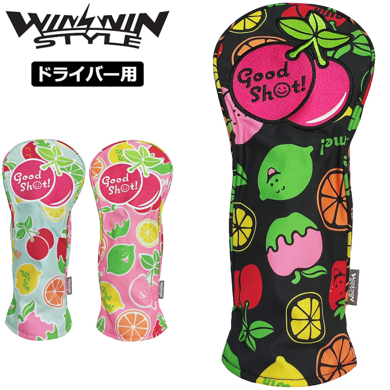 coco 中古 ウィンウィンスタイル WINWIN STYLE ヘッドカバー  ブラック 黒 2点セット ドライバー フェアウェイ coco 中古 ウィンウィンスタイル WINWIN STYLE ヘッドカバー