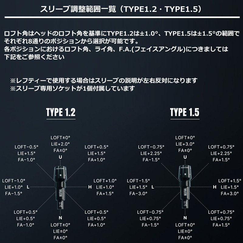 BALDO（バルド） ドライバー用 純正 可変式スリーブ 1個 TYPE1.2 TYPE1