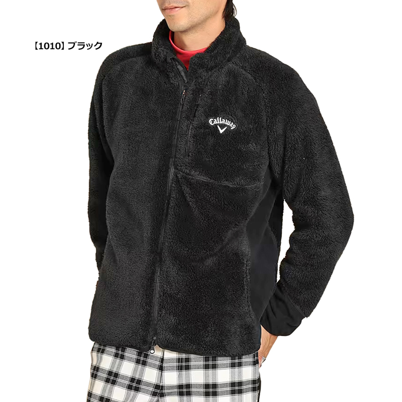 キャロウェイ【新品】ゴルフウェア ボアブルゾン ブラック ジャケット NEW Callaway（キャロウェイ） メンズ ニット ボア ブルゾン 保温