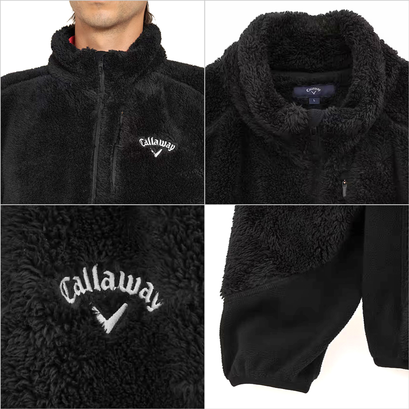 【新品】Callway キャロウェイ メンズ ボアジャケット　防寒　未使用 Callaway（キャロウェイ） メンズ ニット ボア ブルゾン 保温