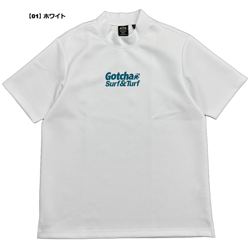 GOTCHA GOLF ガッチャゴルフ モックネック 半袖シャツ ストレッチ 吸水