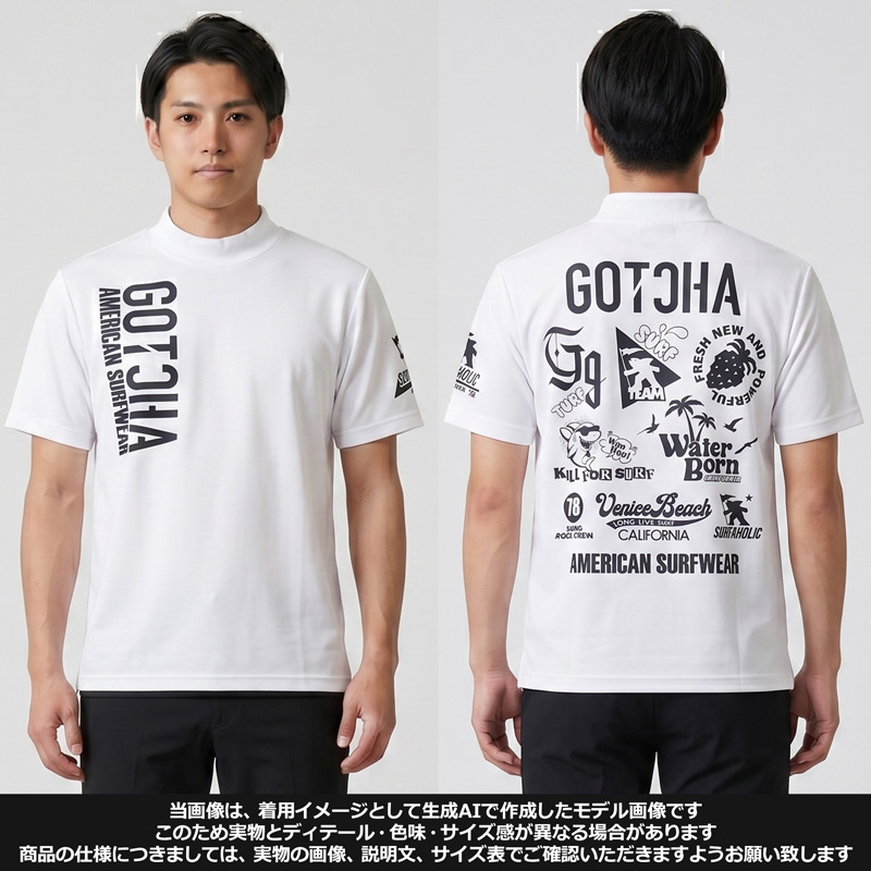 GOTCHA GOLF ガッチャゴルフ 2026 モックネック 半袖シャツ UVカット