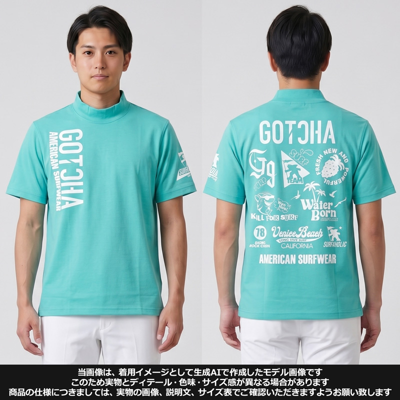 GOTCHA GOLF ガッチャゴルフ 2026 モックネック 半袖シャツ UVカット