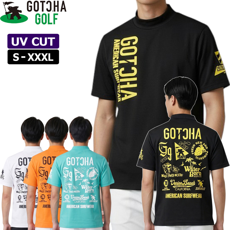 GOTCHA GOLF ガッチャゴルフ 2026 モックネック 半袖シャツ UVカット