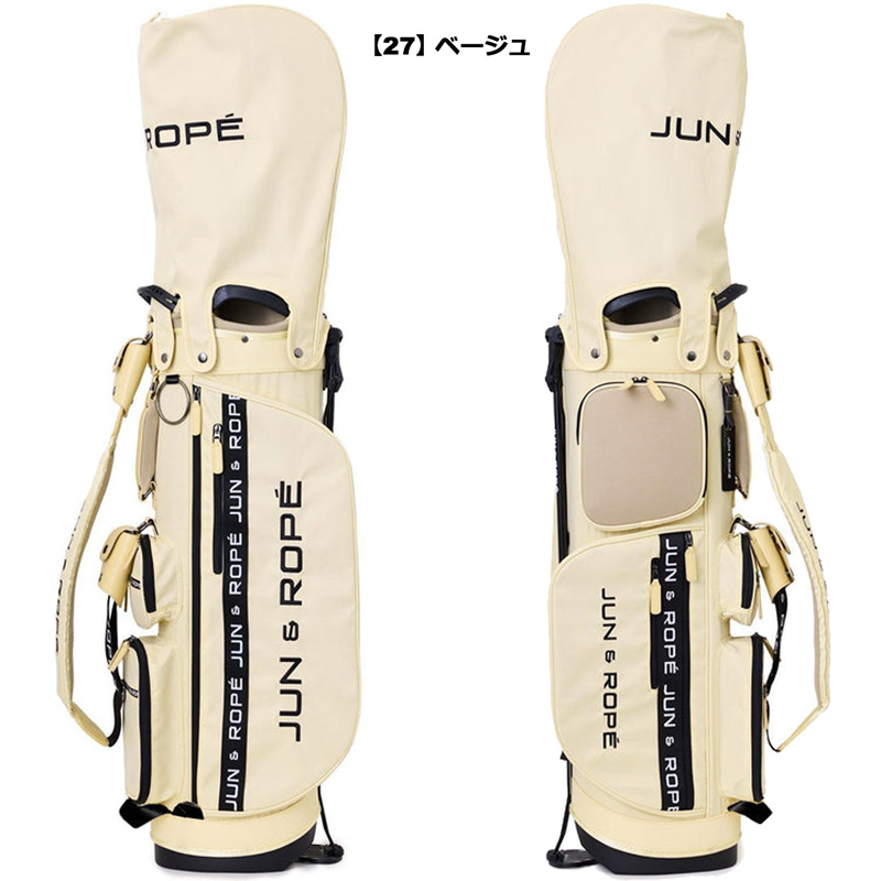 JUN & ROPE スタンドキャディバッグ ホワイト JUN&ROPÉ(ジュン アンド ロペ) / 【ユニセックス】【軽量】ロゴテープ