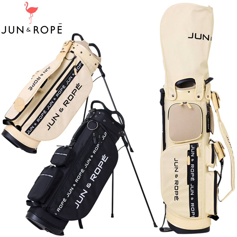 JUN & ROPE' キャディバッグ ベージュ 8.5型 46インチ対応+α JUN&ROPE'（ジュンアンドロペ） JUN＆ROPE 9型 スタンド式 キャディ