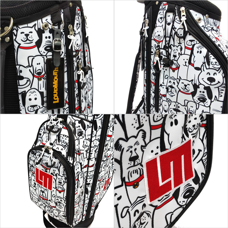 ラウドマウス 8.25型 キャディバッグ Mutts Red Collars マッツレッドカラーズ 日本規格 2WF2 Loudmouth  ゴルフ用バッグ 派手な ゴルフ用品