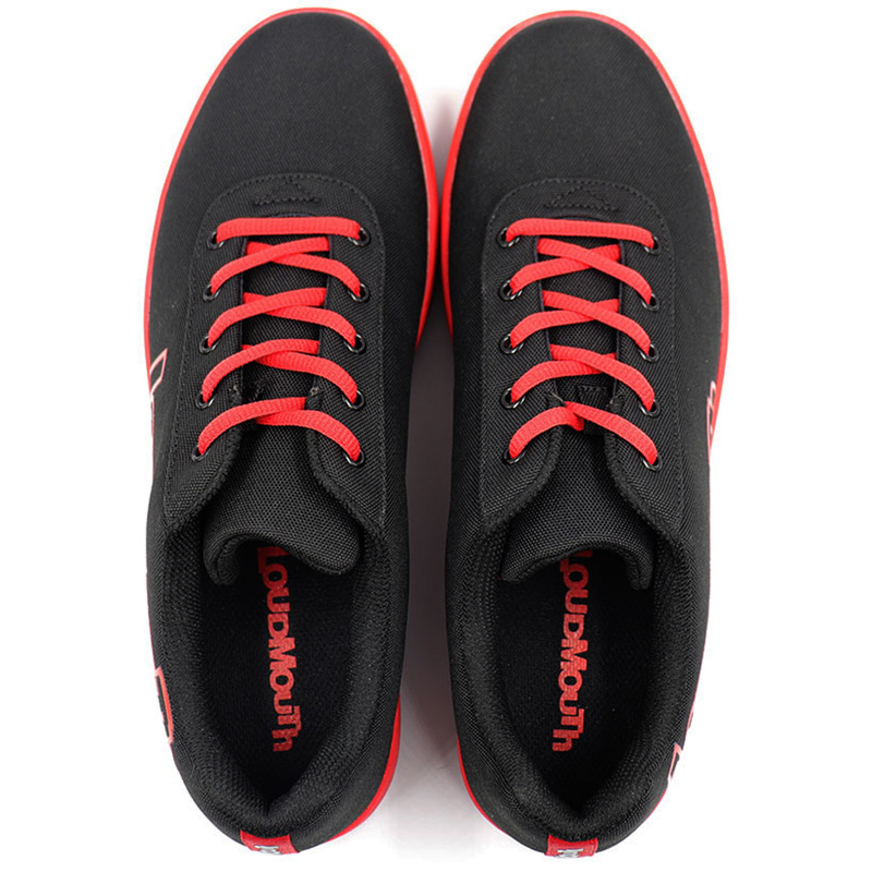 ラウドマウス ユニセックス スパイクレス ゴルフシューズ ビッグロゴ ブラック×レッド LM-GS0005 774965(948) 【日本規格】【新品】TCBR Loudmouth スニーカー メンズ レディース MAY1 LOUDMOUTH（ラウドマウスゴルフ） ラウドマウス ユニセックス スパイク