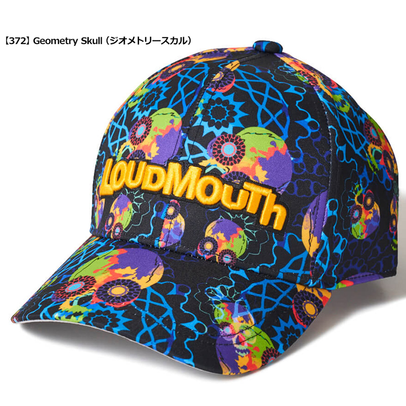 Loudmouth - 【ラウドマウス】ゴルフ スカル 髑髏 総柄 キャップ 刺繍ロゴ グレー×黄 ラウドマウス】ゴルフ スカル 髑髏 総柄 キャップ 刺繍ロゴ