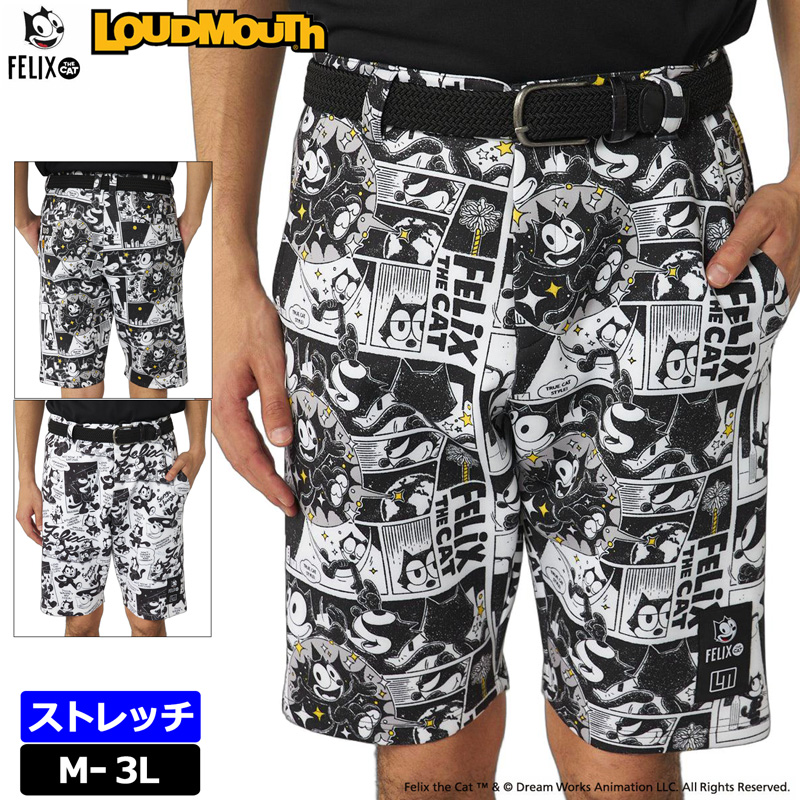 ★SALE 新品 送料込★ Loudmouth ショートパンツ メンズ 黒 ★ LOUDMOUTH ラウドマウス × FELIXコラボ 2025 メンズ ショート