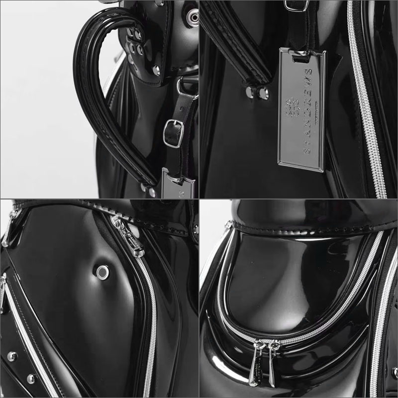 SANDREWS キャディバッグ 　ブラックエナメルと　　　 ヘッドカバーセット スタンドキャディバッグ＆ヘッドカバーセット (CONTINUA) [全2色