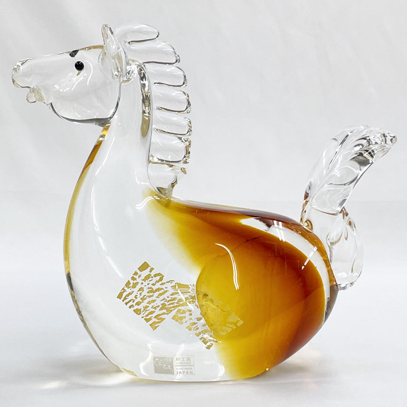 博多びーどろ 粋工房 令和八年 干支 午(うま) ガラス製 置物 SE-074 約