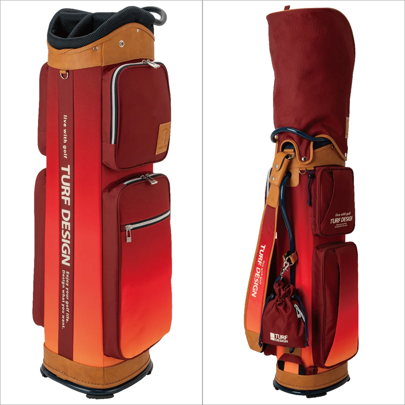 TURF DESIGN ターフデザイン 9.5型 キャディバッグ 巾着袋付き TDCB