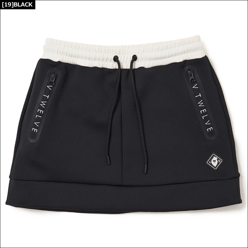 V12（ヴィ・トゥエルヴ） ゴルフ レディース スカート LOGO ZIP SKIRT