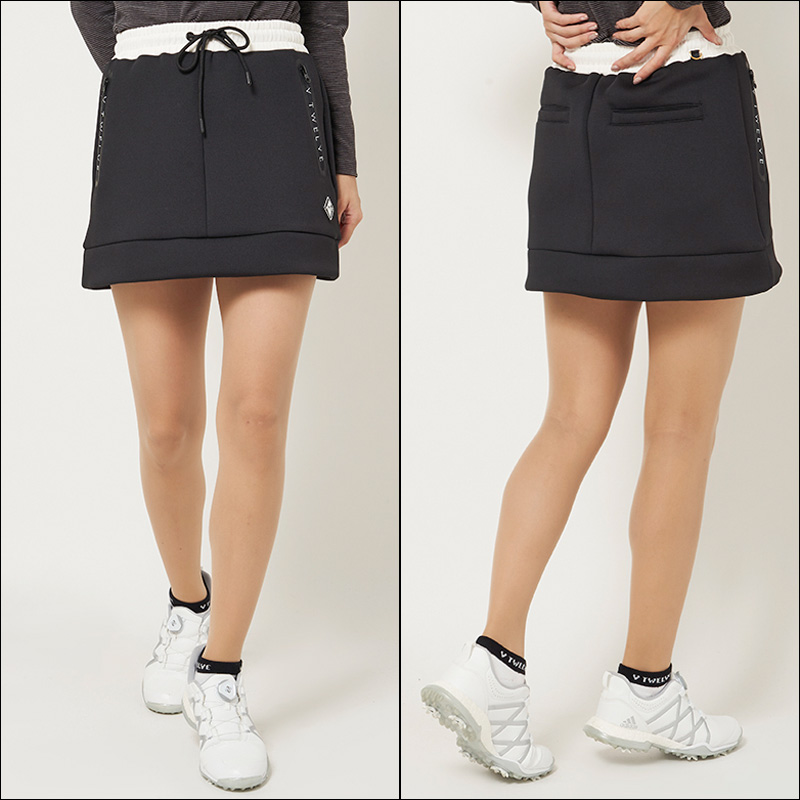 V12（ヴィ・トゥエルヴ） ゴルフ レディース スカート LOGO ZIP SKIRT