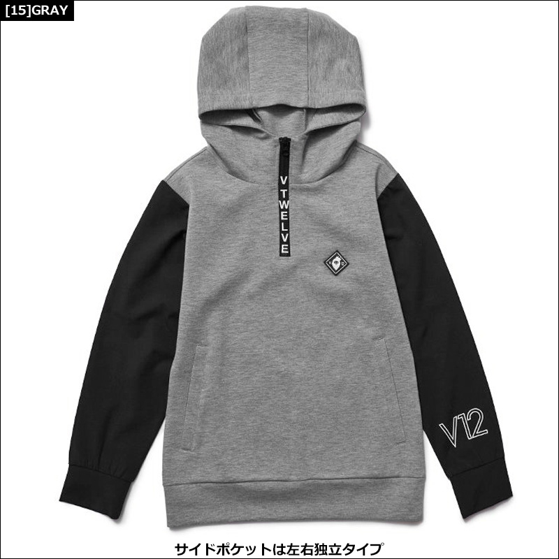 V12（ヴィ・トゥエルヴ） ゴルフ レディス 長袖 ハーフジップ パーカー