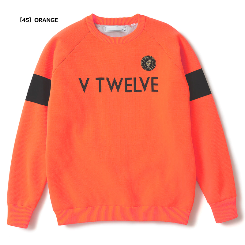 V12（ヴィ・トゥエルヴ） ゴルフ メンズ 長袖 クルーネック ニット