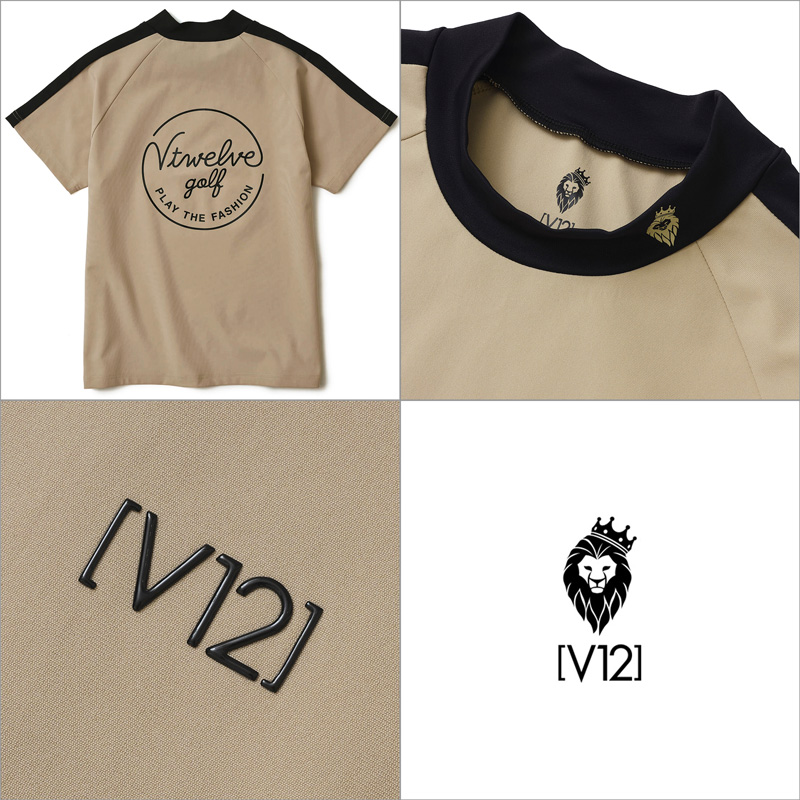 V12（ヴィ・トゥエルヴ） ゴルフ レディース モックネック 半袖シャツ