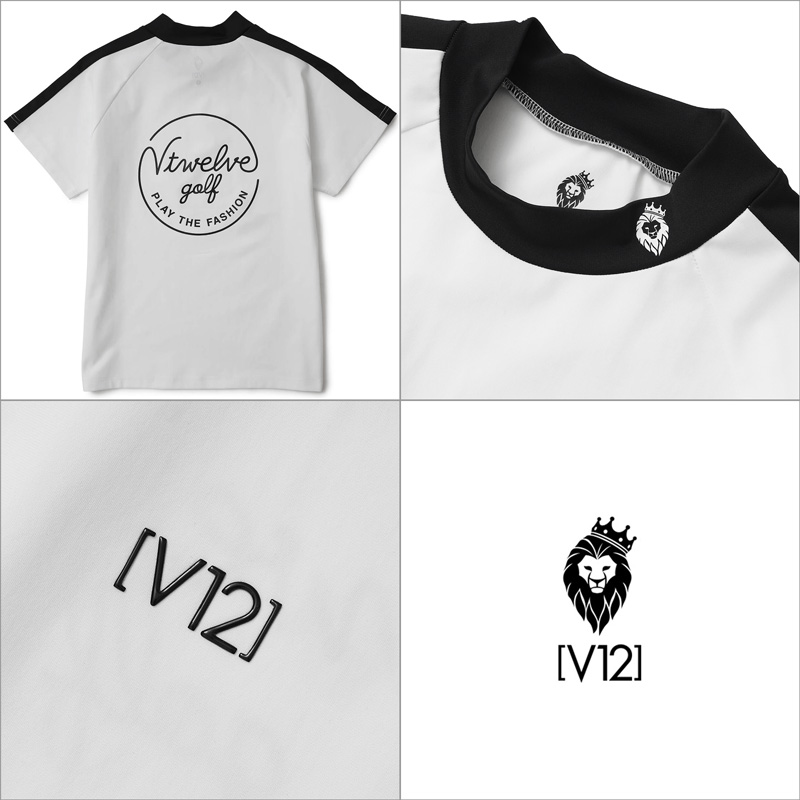 V12（ヴィ・トゥエルヴ） ゴルフ レディース モックネック半袖シャツ