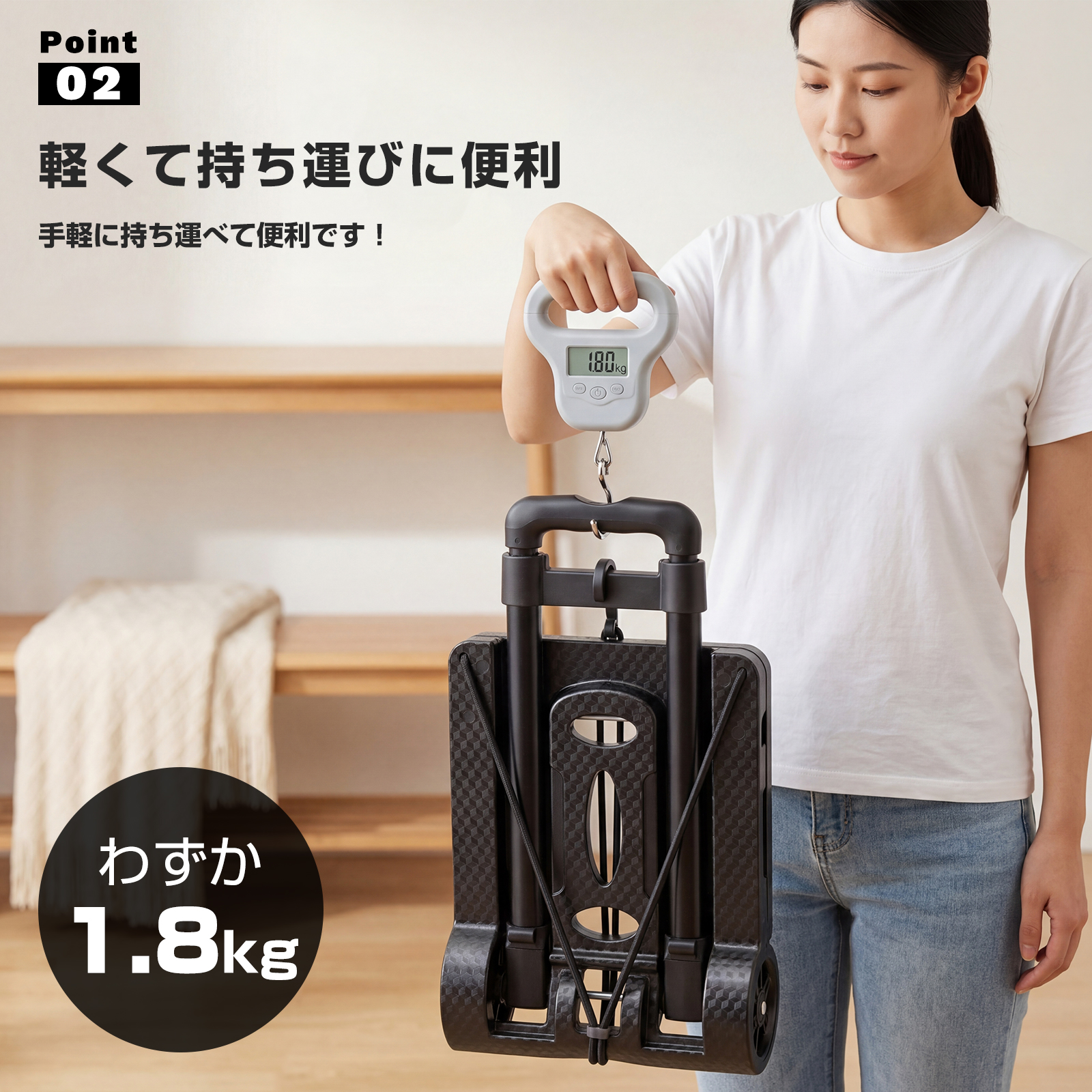 ランドローバー　グレー キャリーカート 伸縮式ハンドル 台車 折りたたみ 軽量 伸縮ハンドル コンパクト 耐荷重50kg キャスター