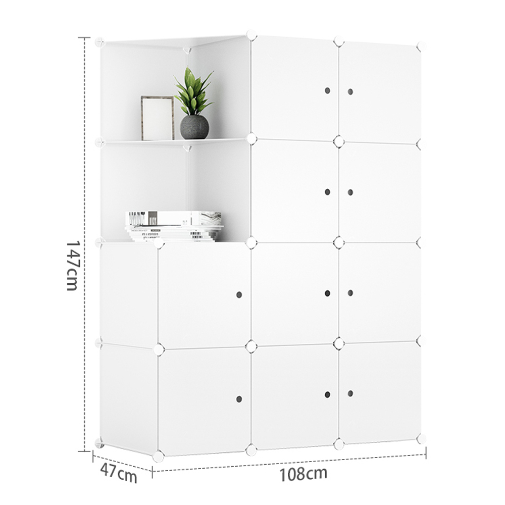 クローゼット ワードローブ 収納ボックス おしゃれ 組み立て式 白 DIY 収納家具 衣類収納 鉄筋の骨組 天然樹脂素材 収納棚 耐久性 防塵 大容量 10/12/16BOX |  | 02