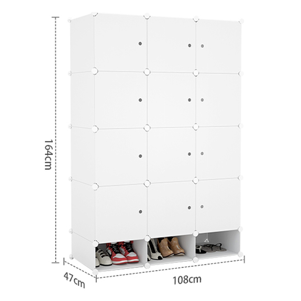 クローゼット ワードローブ 収納ボックス おしゃれ 組み立て式 白 DIY 収納家具 衣類収納 鉄筋の骨組 天然樹脂素材 収納棚 耐久性 防塵 大容量 10/12/16BOX |  | 03