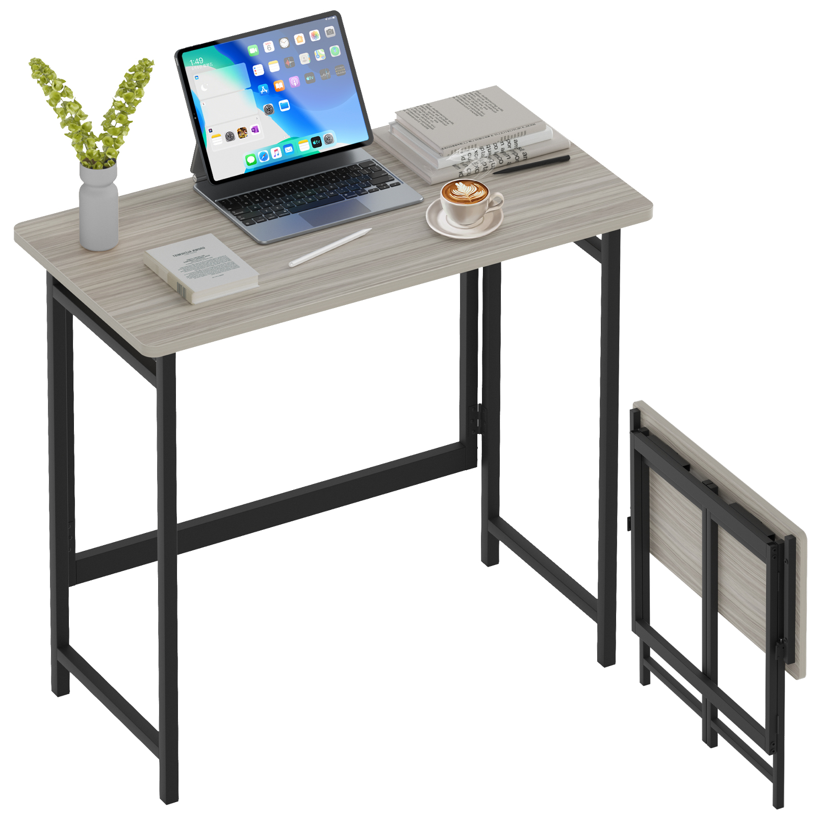 折りたたみデスク 幅80 奥行40 高さ75cm 簡単組立 折りたたみテーブル