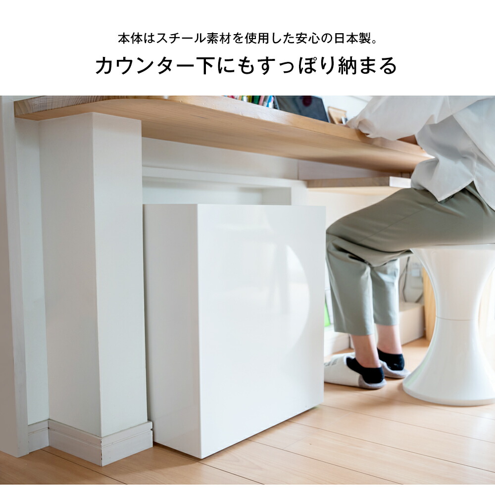 kakusu 隠しキャスター付き ダストボックス 3分別 15リットル×3