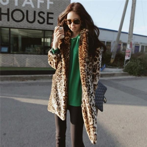毛皮コート ファーコート レディース アウター ロングコート 豹柄