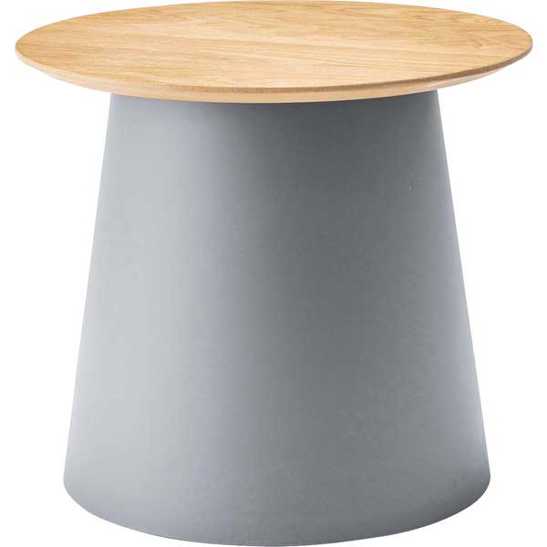 サイドテーブル 丸形 おしゃれ 白灰 木製天板 ポリプロピレン Ｓサイズ 2カラー