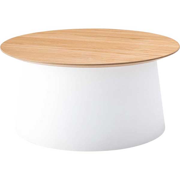 サイドテーブル 丸形 おしゃれ 北欧 白灰 木製天板 ポリプロピレン Ｌサイズ 2カラー