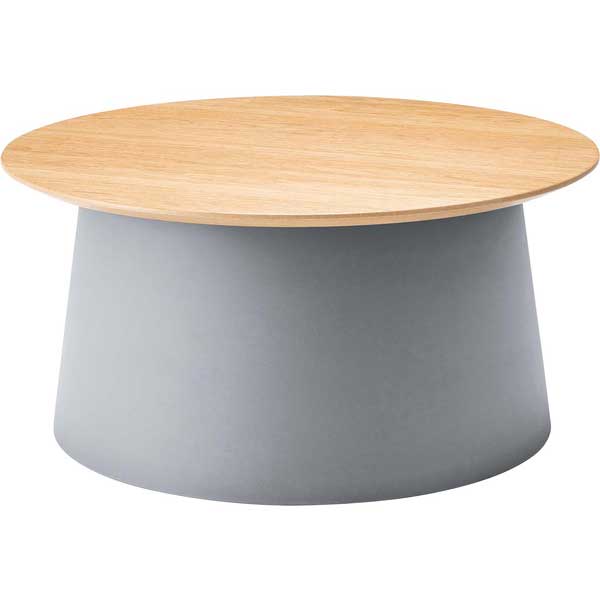 サイドテーブル 丸形 おしゃれ 白灰 木製天板 ポリプロピレン Ｌサイズ 2カラー