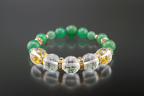 ブレスレット 天然石 般若心経・お守りブレス レディース メンズ 水晶