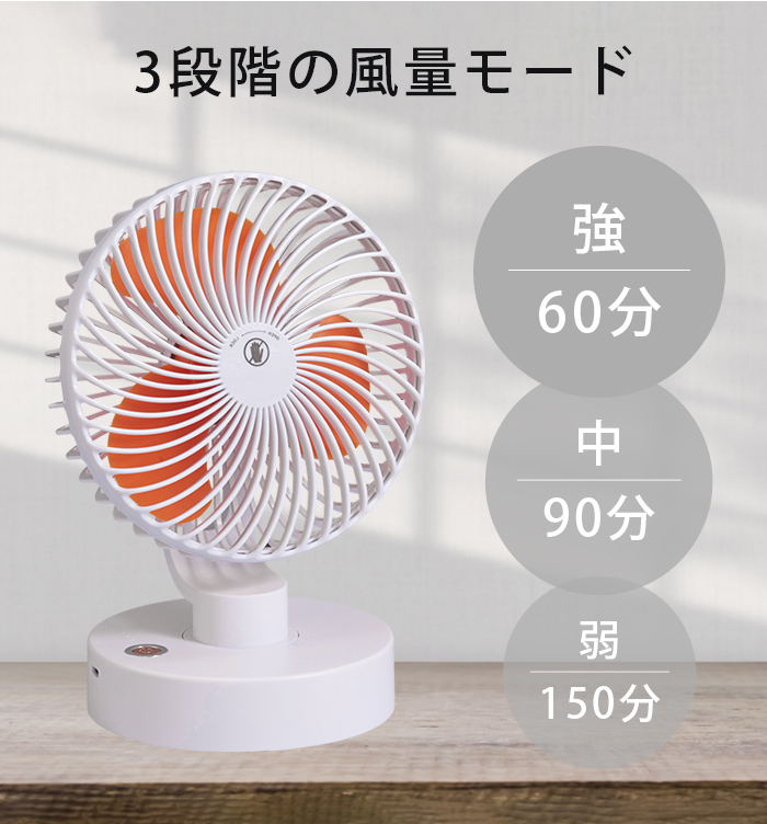 卓上 壁掛け 扇風機 小型 首振り 充電式 usb 2024 角度調節 / キッチン