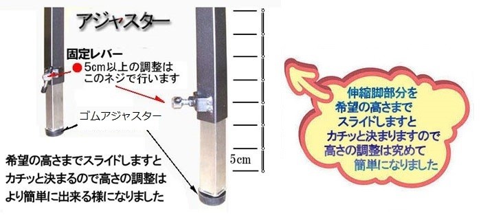トリミングテーブル アジャスト DX−L W900×D600×H660mm〜730mm 高
